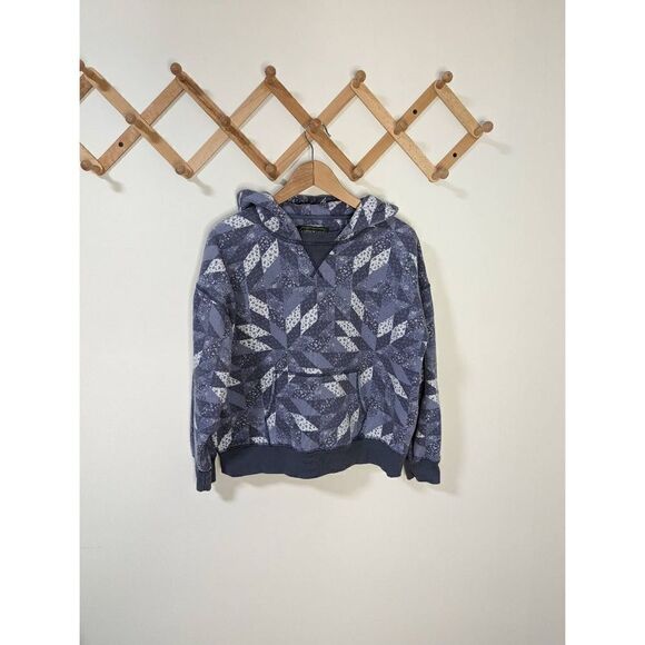 American Eagle Blue and White Quilted Patchwork Hoodie Sweatshirt - Size S - Picture 1 of 7